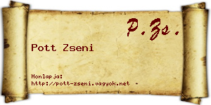 Pott Zseni névjegykártya